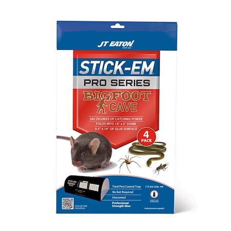 Jt Eaton JT Eaton Stick-Em Pro Series Bigfoot Extra Large Glue Board Trap For Insects/Rodents/Snakes 4 pk 188-4P